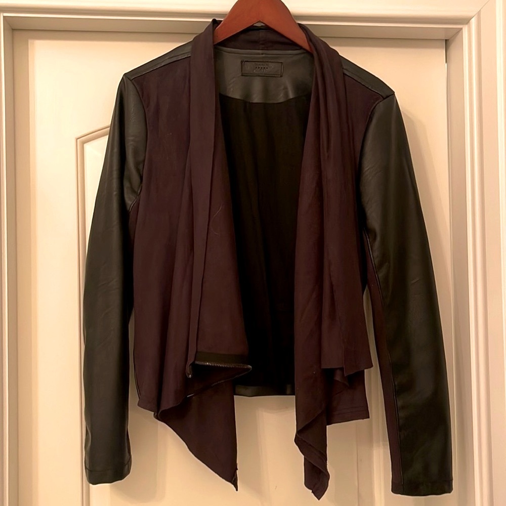 Blank NYC Faux Suede Drape Jacket